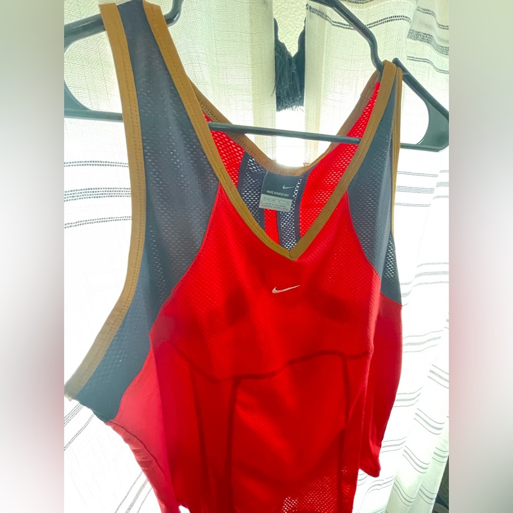 NIKE Red Navy/Purple Tennis Top ( L 12-14) as seen on Serena Williams circa 2006